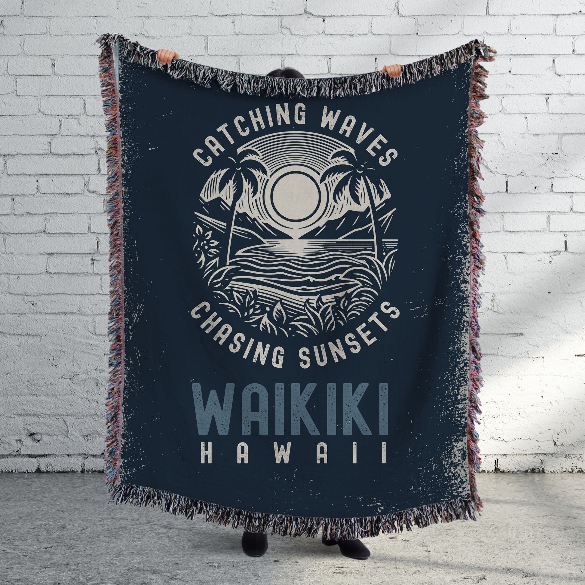 Catching Waves, Chasing Sunsets Woven Blanket - Out of Office Outfitters - Home Decor