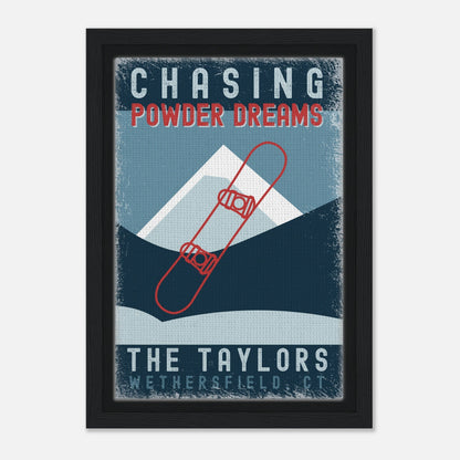 Chasing Powder Dreams Framed Canvas - Out of Office Outfitters - Print Material