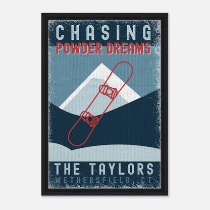 Chasing Powder Dreams Framed Canvas - Out of Office Outfitters - Print Material