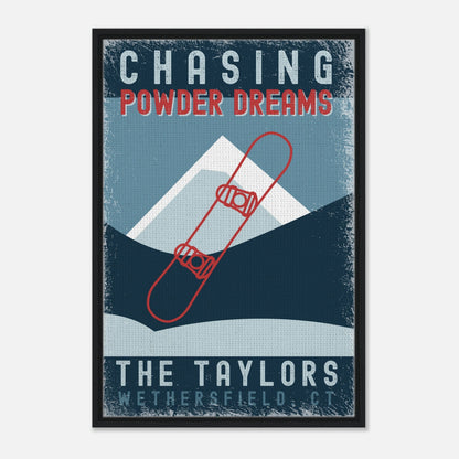 Chasing Powder Dreams Framed Canvas - Out of Office Outfitters - Print Material