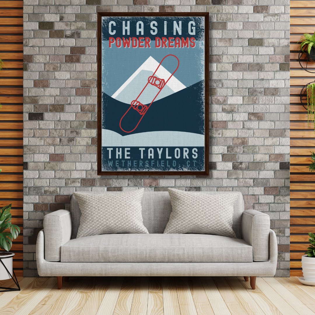 Chasing Powder Dreams Framed Canvas - Out of Office Outfitters - Print Material