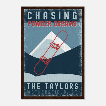 Chasing Powder Dreams Framed Canvas - Out of Office Outfitters - Print Material