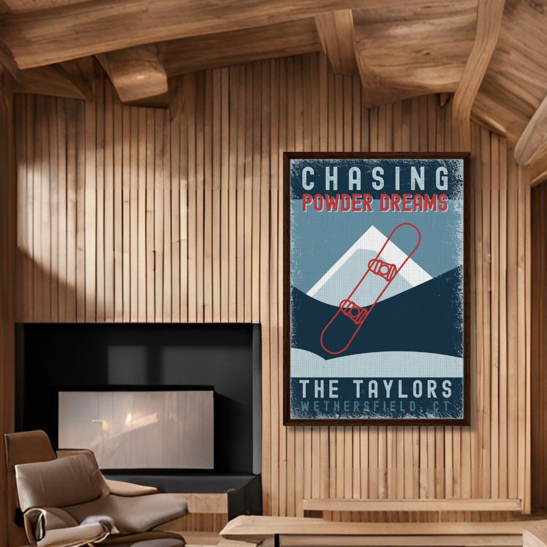 Chasing Powder Dreams Framed Canvas - Out of Office Outfitters - Print Material