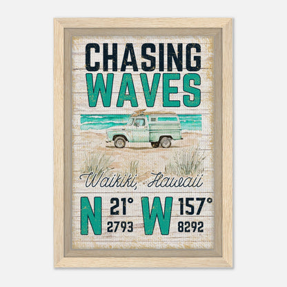 Chasing Waves Framed Canvas - Out of Office Outfitters - Print Material