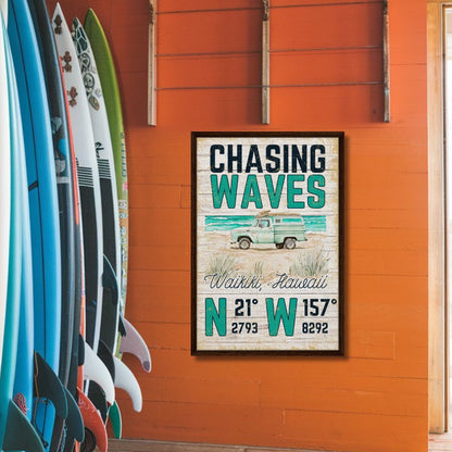 Chasing Waves Framed Canvas - Out of Office Outfitters - Print Material