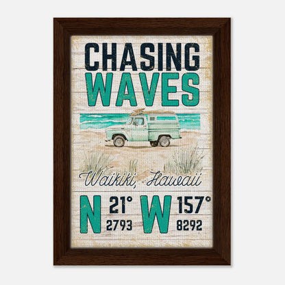 Chasing Waves Framed Canvas - Out of Office Outfitters - Print Material