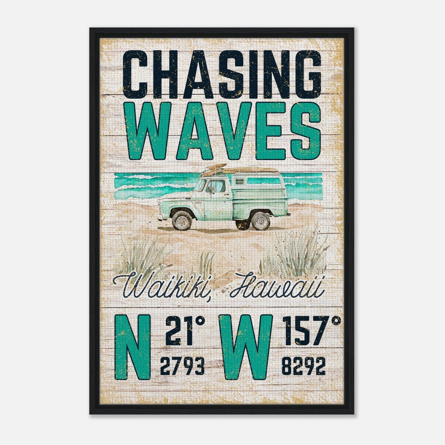 Chasing Waves Framed Canvas - Out of Office Outfitters - Print Material