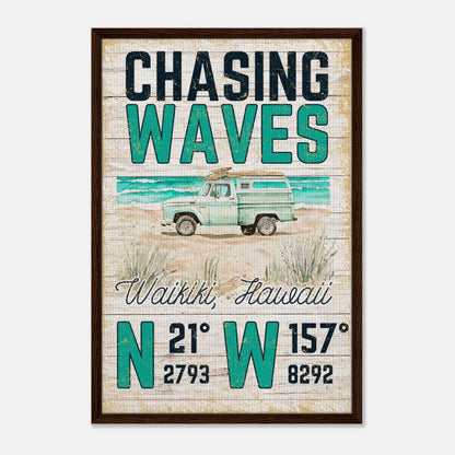 Chasing Waves Framed Canvas - Out of Office Outfitters - Print Material