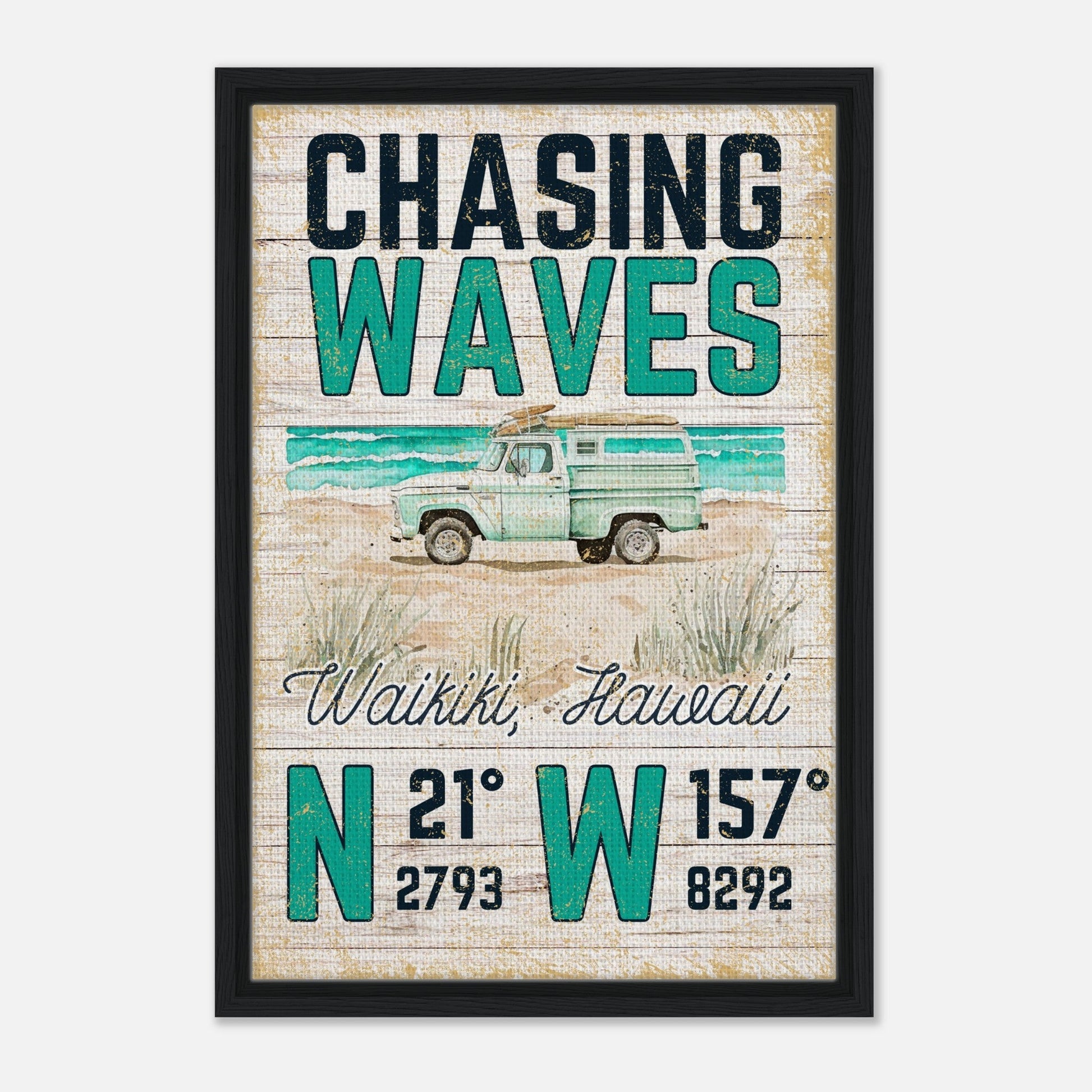 Chasing Waves Framed Canvas - Out of Office Outfitters - Print Material