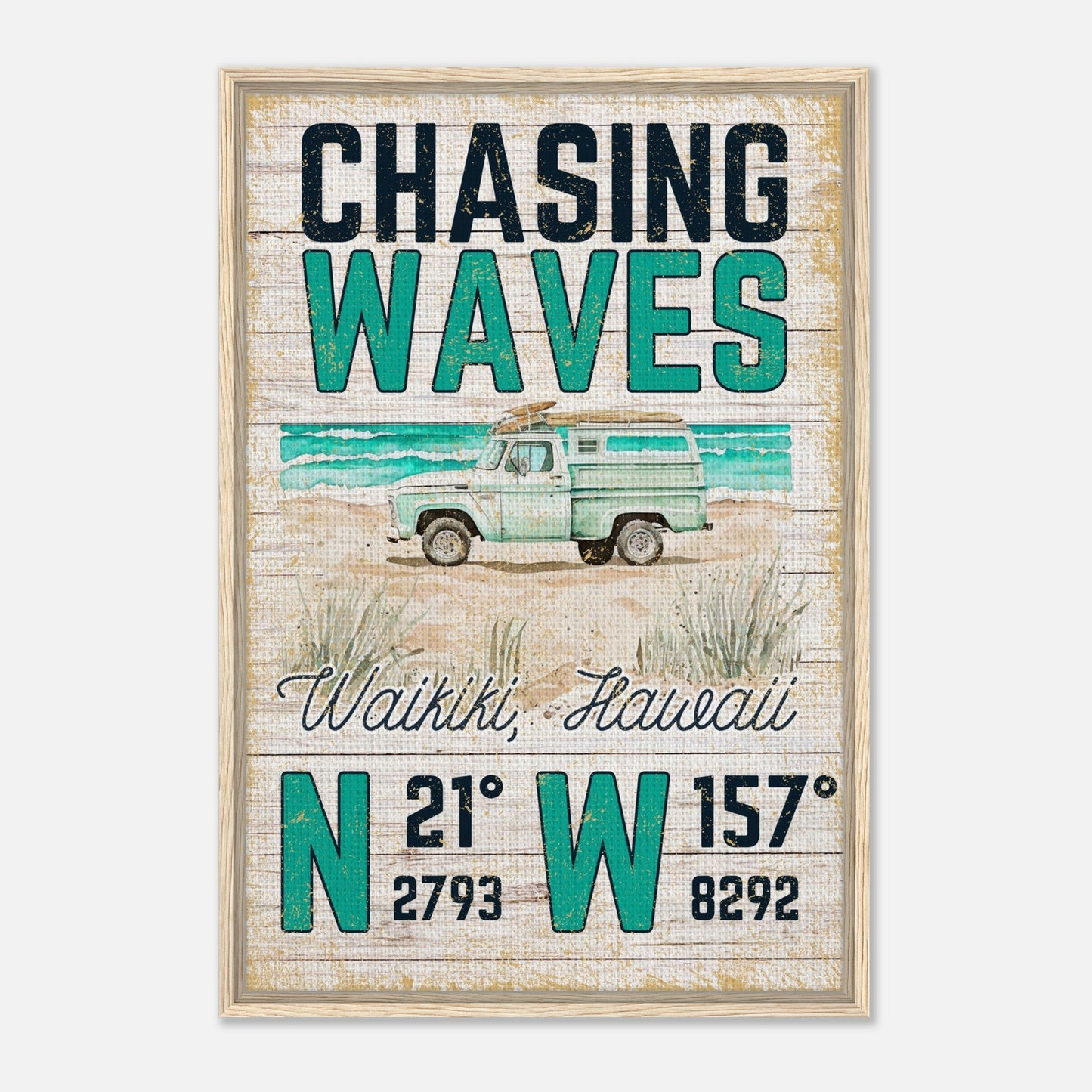 Chasing Waves Framed Canvas - Out of Office Outfitters - Print Material