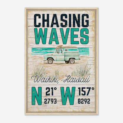 Chasing Waves Framed Canvas - Out of Office Outfitters - Print Material