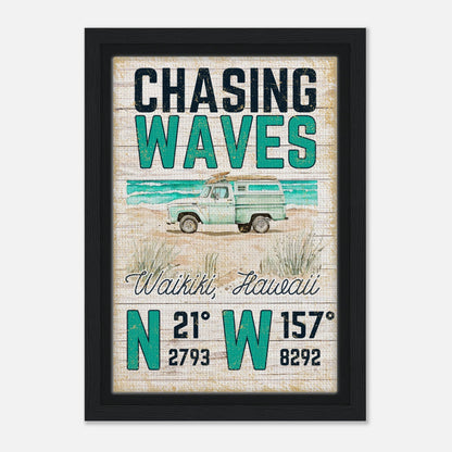 Chasing Waves Framed Canvas - Out of Office Outfitters - Print Material