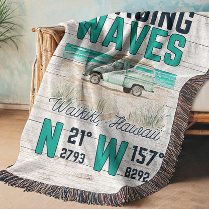 Chasing Waves Woven Blanket - Out of Office Outfitters - Home Decor