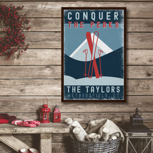 Conquer The Peaks Framed Canvas - Out of Office Outfitters - Print Material