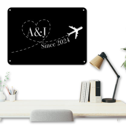 Couple Initials Magnet Board - Out of Office Outfitters - Die - Cut Sign