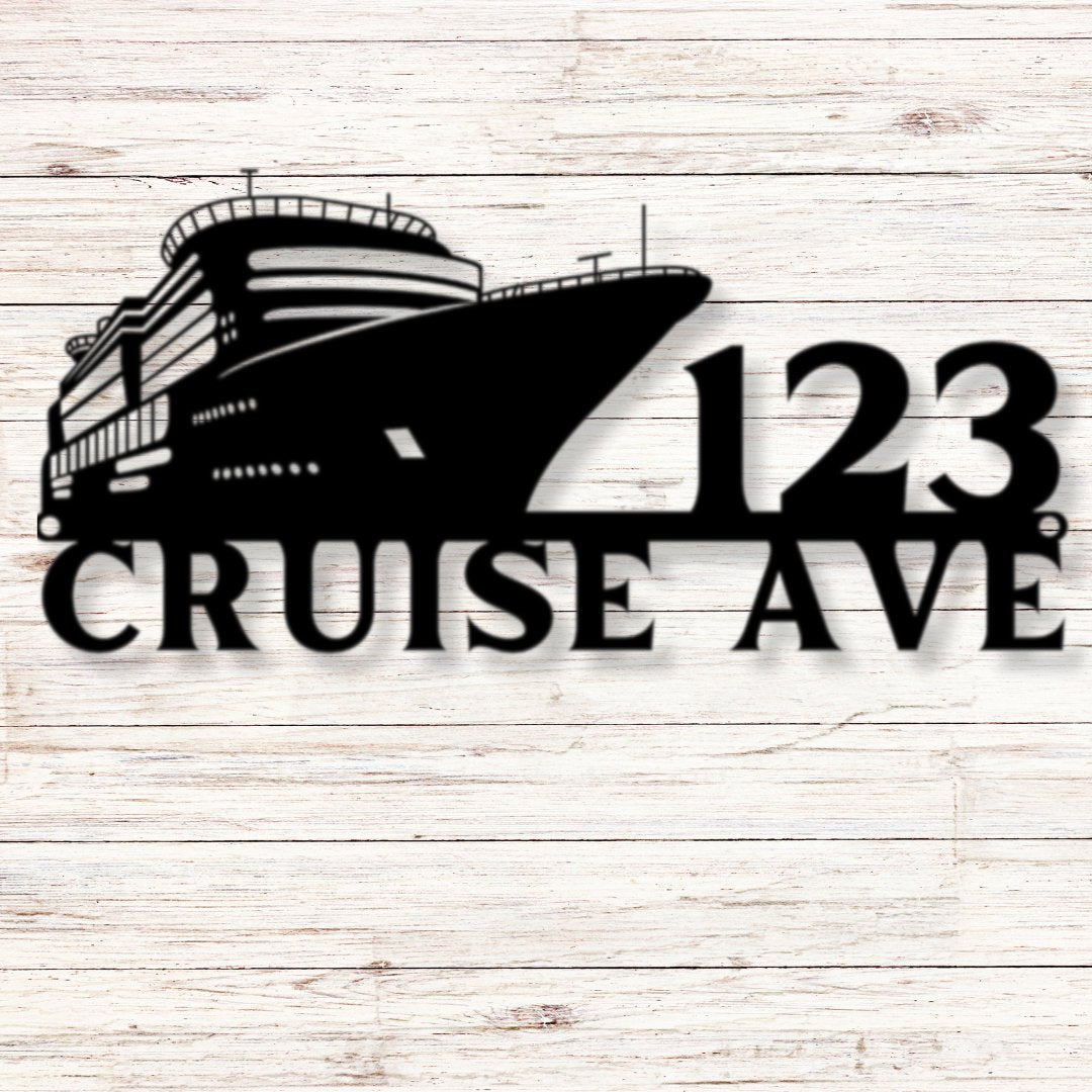 Cruise Ship Address Sign - Out of Office Outfitters - Die - Cut Sign