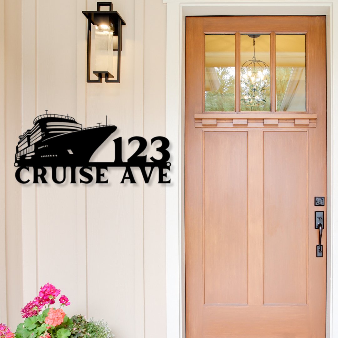 Cruise Ship Address Sign - Out of Office Outfitters - Die - Cut Sign