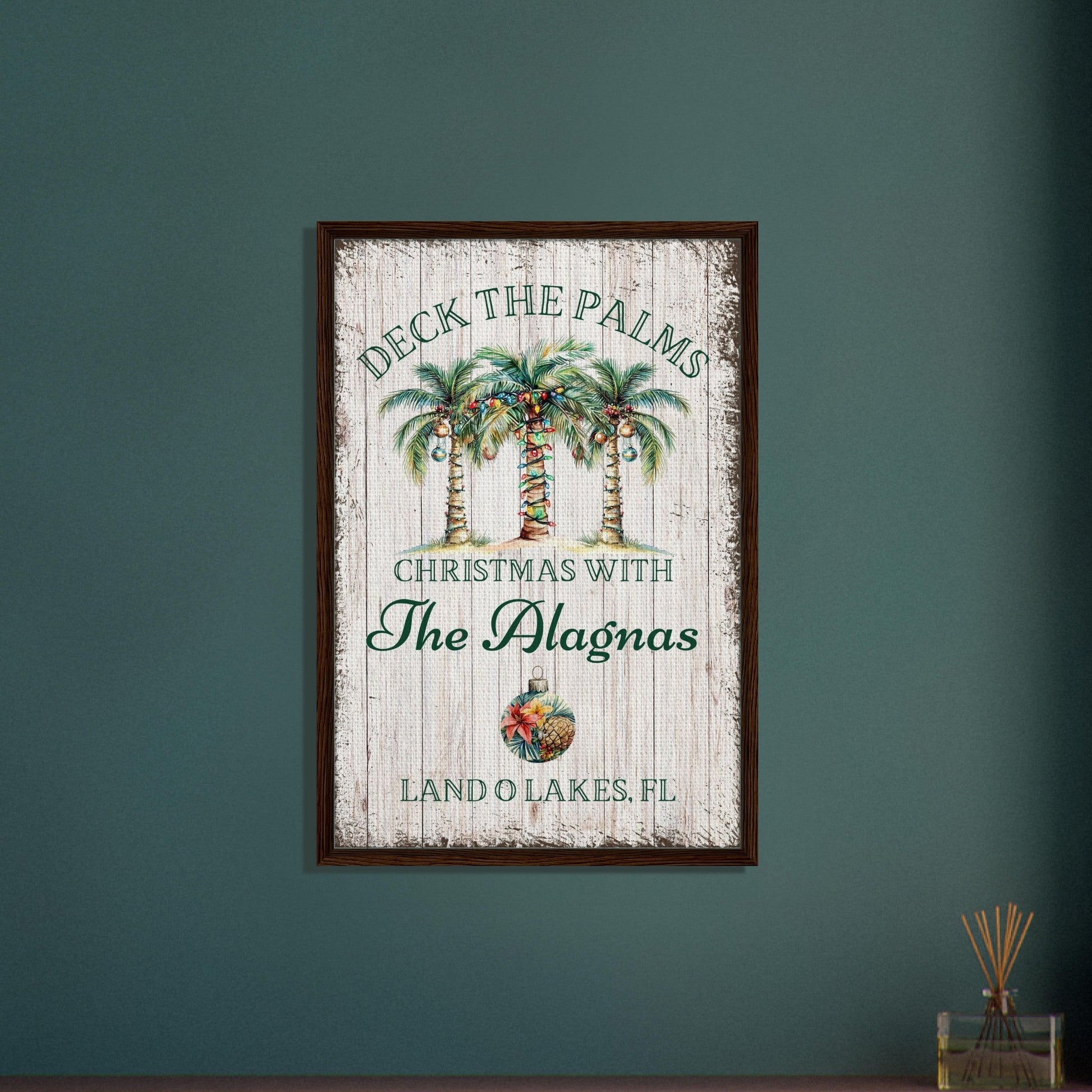 Deck the Palms Christmas Framed Canvas - Out of Office Outfitters - Print Material