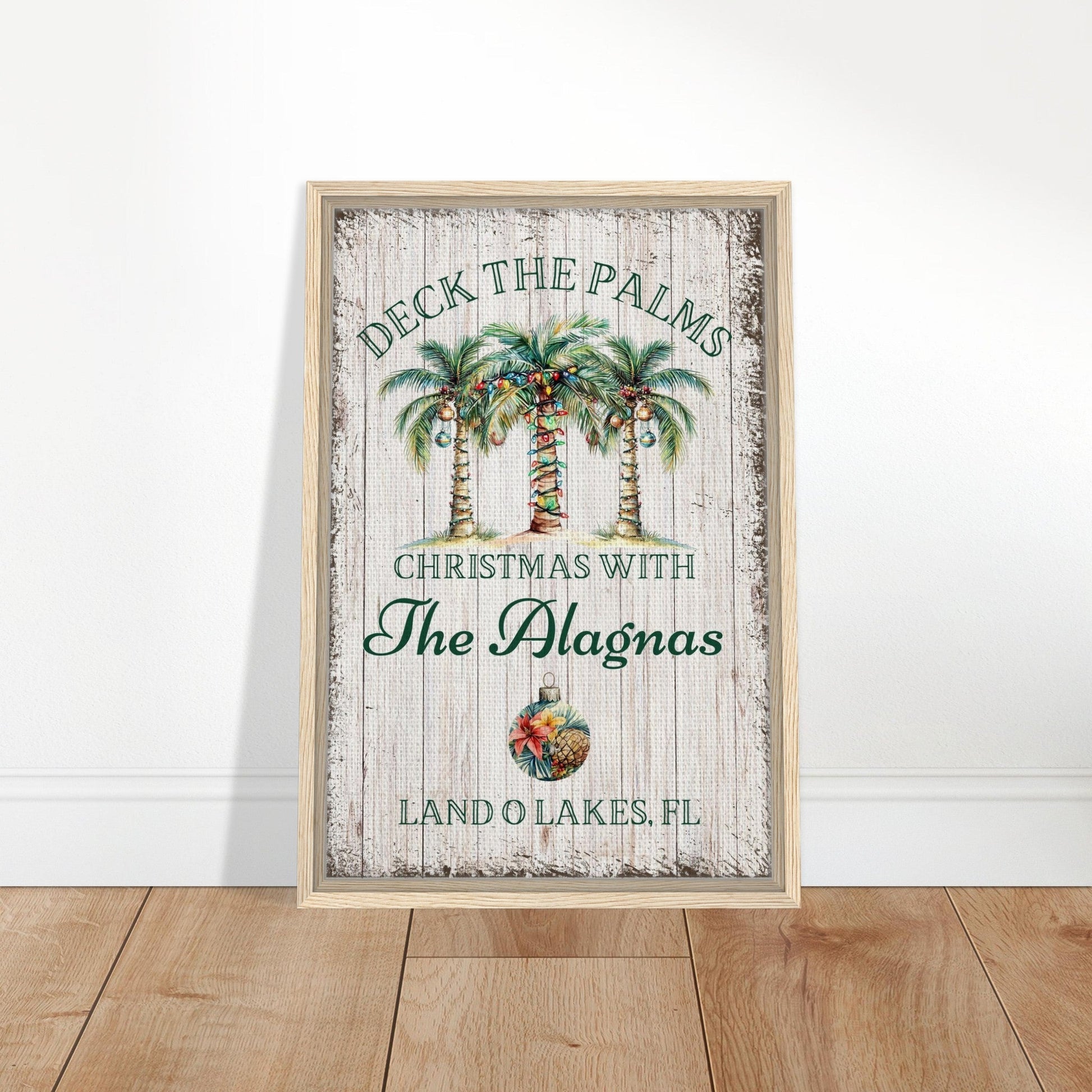 Deck the Palms Christmas Framed Canvas - Out of Office Outfitters - Print Material