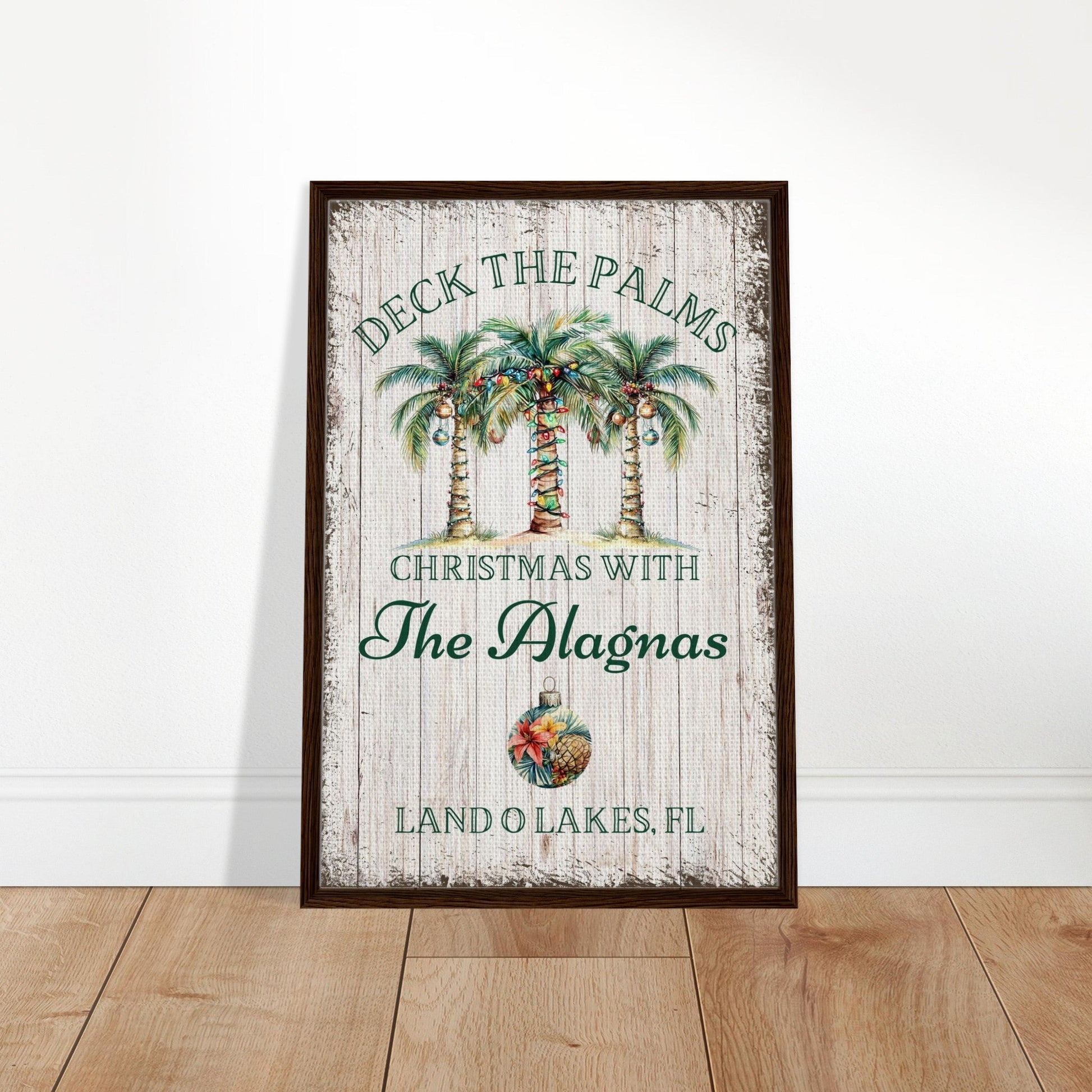 Deck the Palms Christmas Framed Canvas - Out of Office Outfitters - Print Material