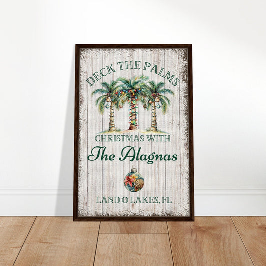 Deck the Palms Christmas Framed Canvas - Out of Office Outfitters - Print Material
