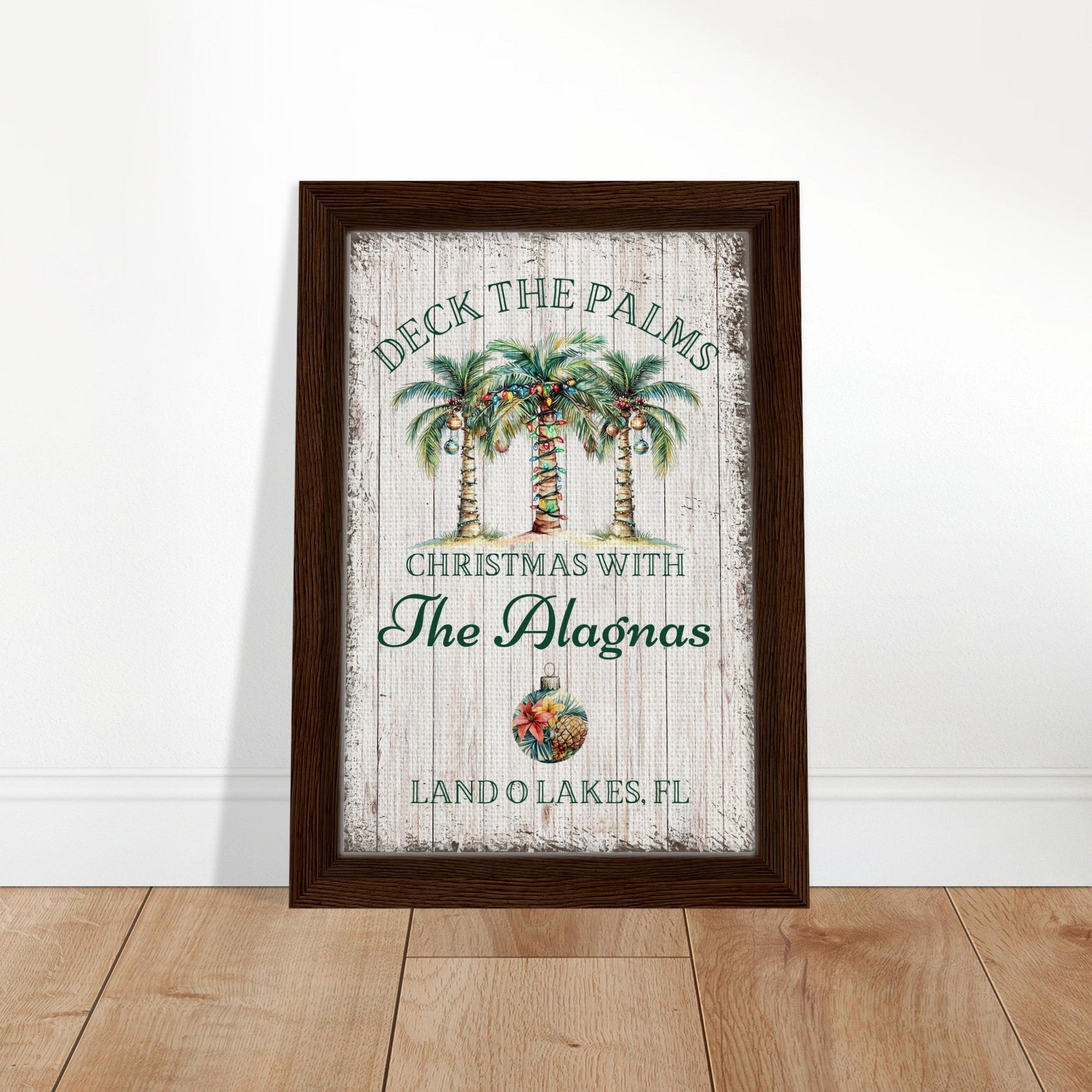 Deck the Palms Christmas Framed Canvas - Out of Office Outfitters - Print Material