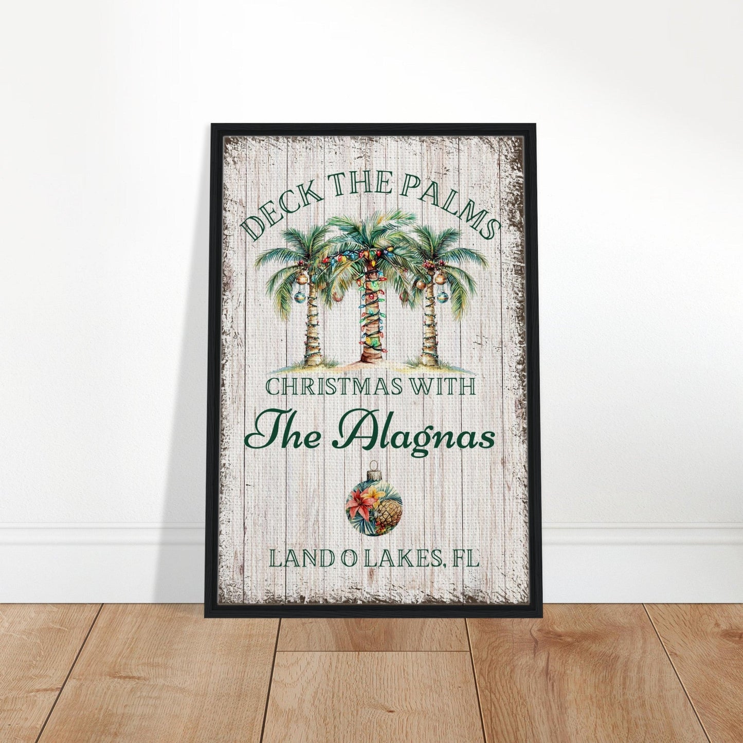 Deck the Palms Christmas Framed Canvas - Out of Office Outfitters - Print Material