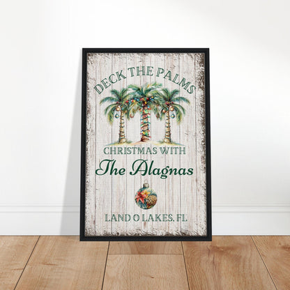 Deck the Palms Christmas Framed Canvas - Out of Office Outfitters - Print Material