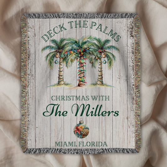 Deck the Palms Woven Blanket - Out of Office Outfitters - Home Decor