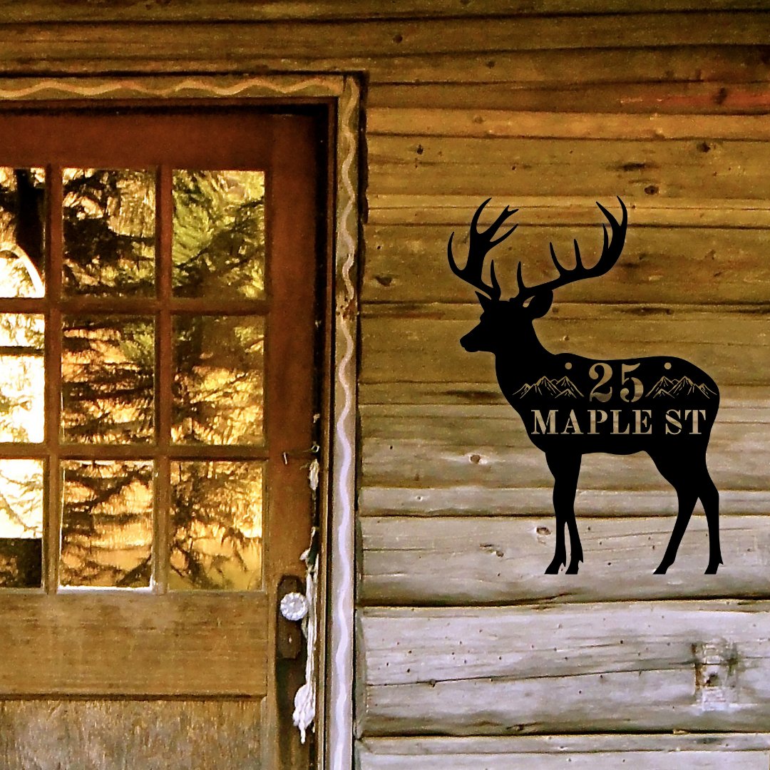 Deer Address Sign - Out of Office Outfitters - Die - Cut Sign