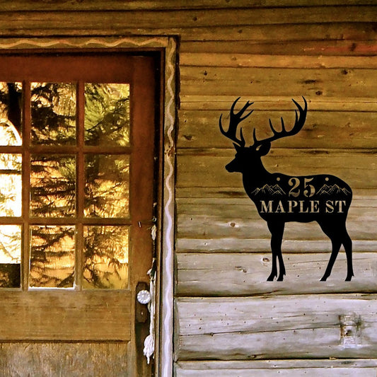 Deer Address Sign - Out of Office Outfitters - Die - Cut Sign