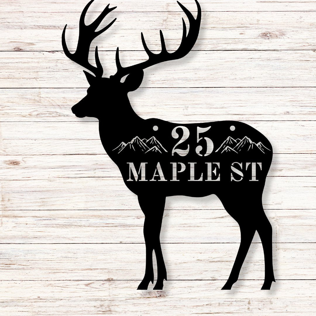 Deer Address Sign - Out of Office Outfitters - Die - Cut Sign