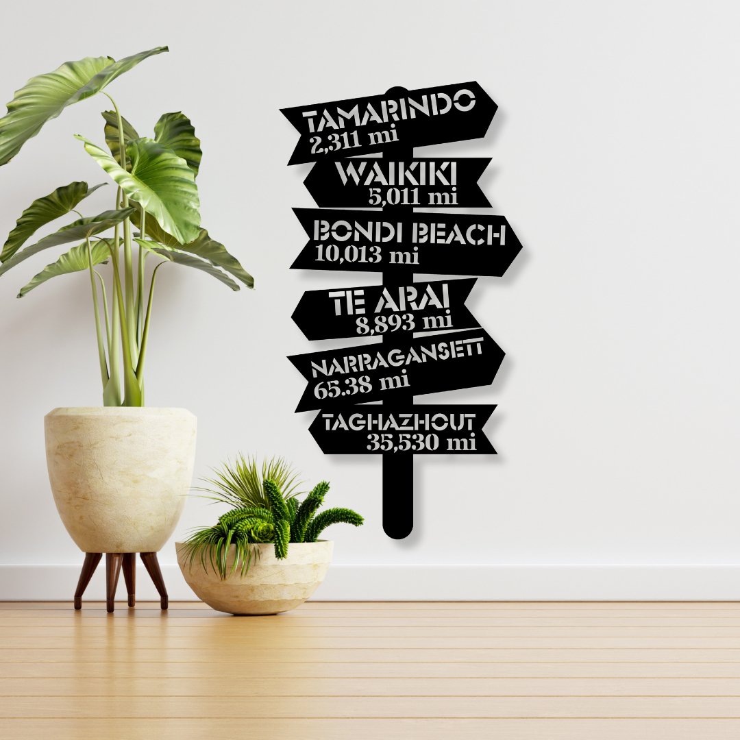 Distance Traveled Metal Sign (Personalize Me!) - Out of Office Outfitters - Die - Cut Sign