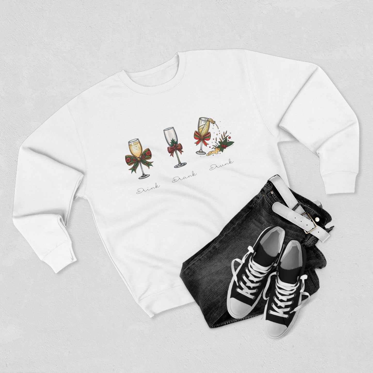 Drink Drank Drunk Christmas Sweatshirt - Out of Office Outfitters - Sweatshirt