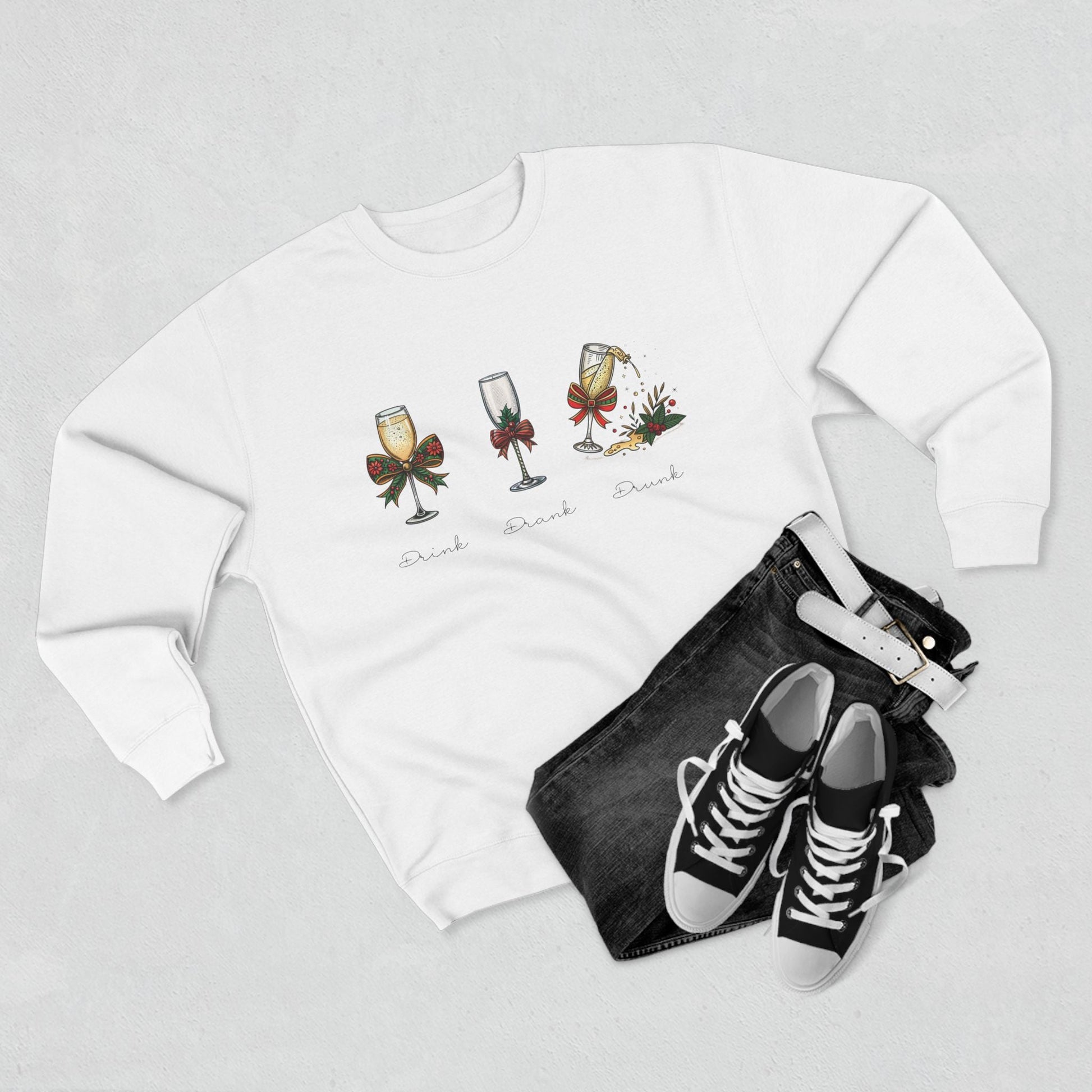 Drink Drank Drunk Christmas Sweatshirt - Out of Office Outfitters - Sweatshirt