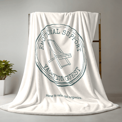 Emotional Support Vacation Guest Blanket - Warm Sherpa Travel Throw - Out of Office Outfitters - Home Decor
