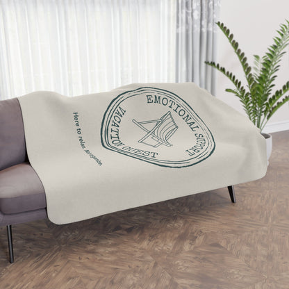 Emotional Support Vacation Guest Blanket - Warm Sherpa Travel Throw - Out of Office Outfitters - Home Decor
