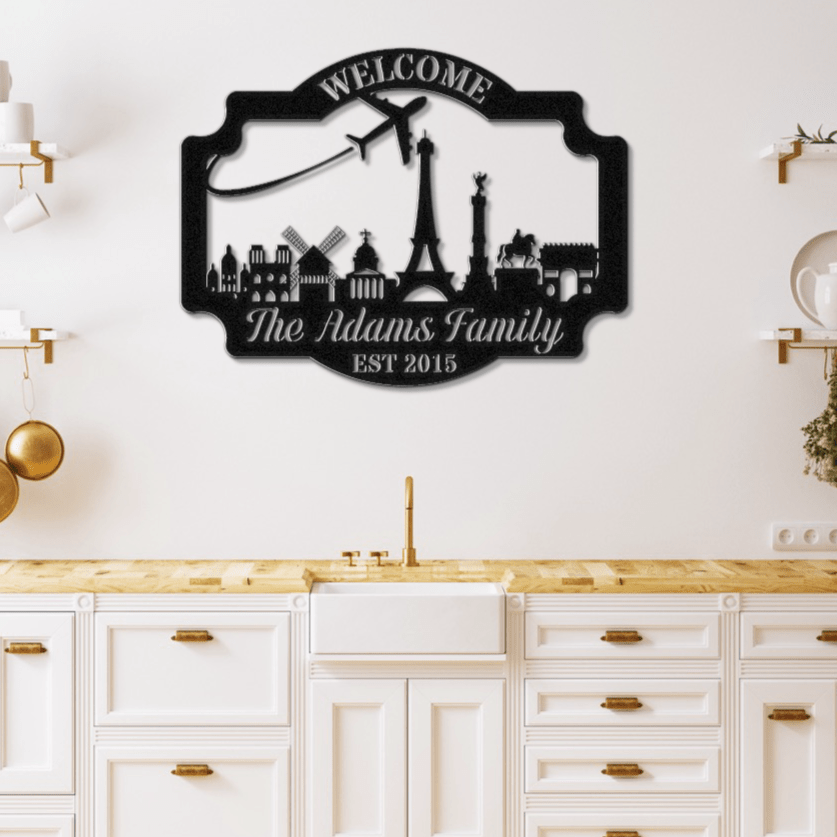 European Landmarks Welcome Sign - Out of Office Outfitters - Die - Cut Sign