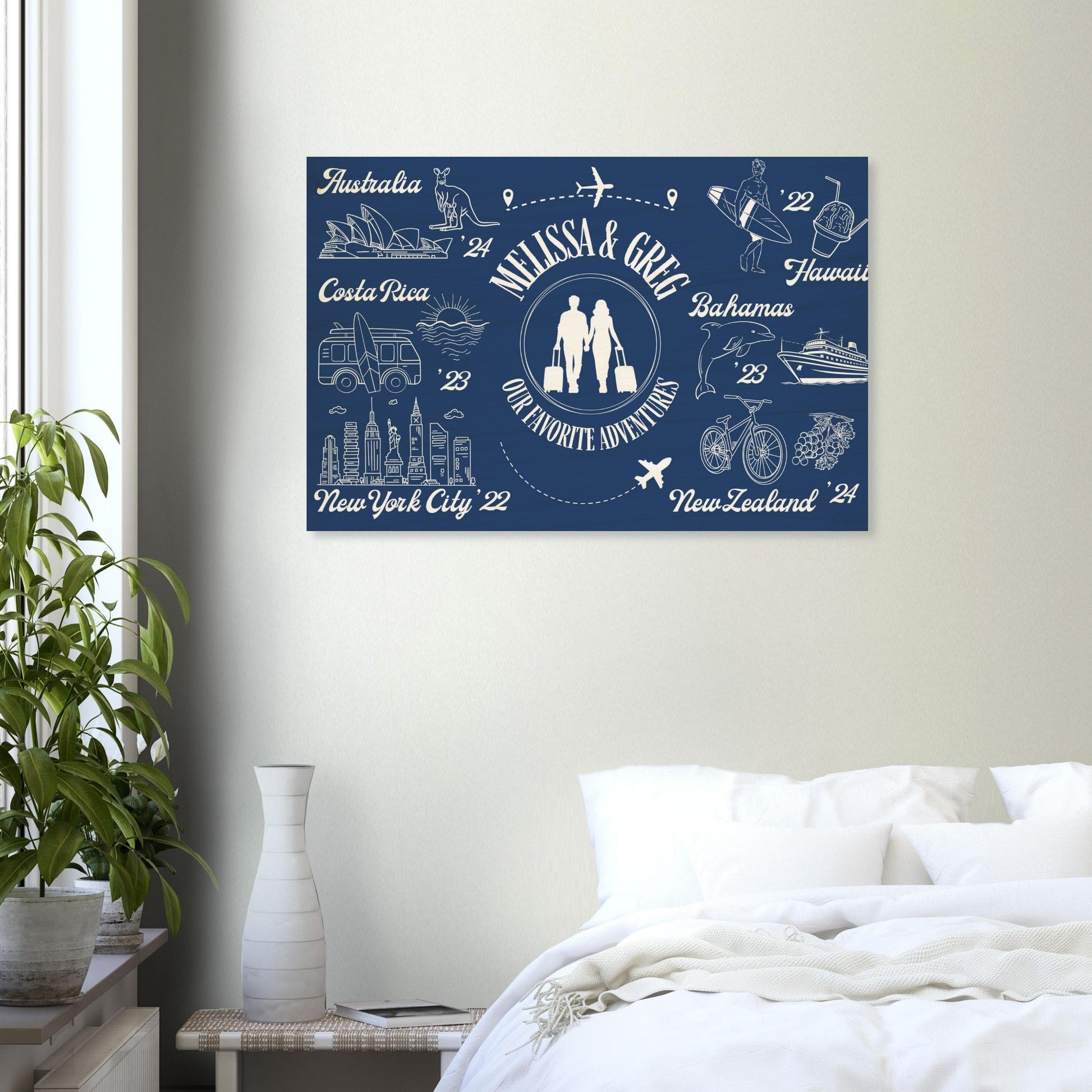 Favorite Travel Memories Wood Print - Out of Office Outfitters - Home Decor