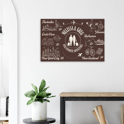 Favorite Travel Memories Wood Print - Out of Office Outfitters - Home Decor