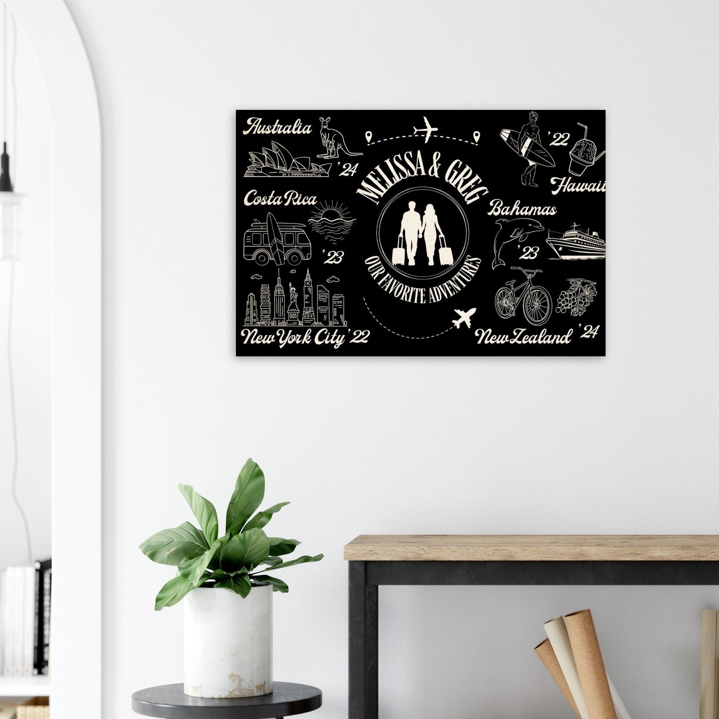 Favorite Travel Memories Wood Print - Out of Office Outfitters - Home Decor