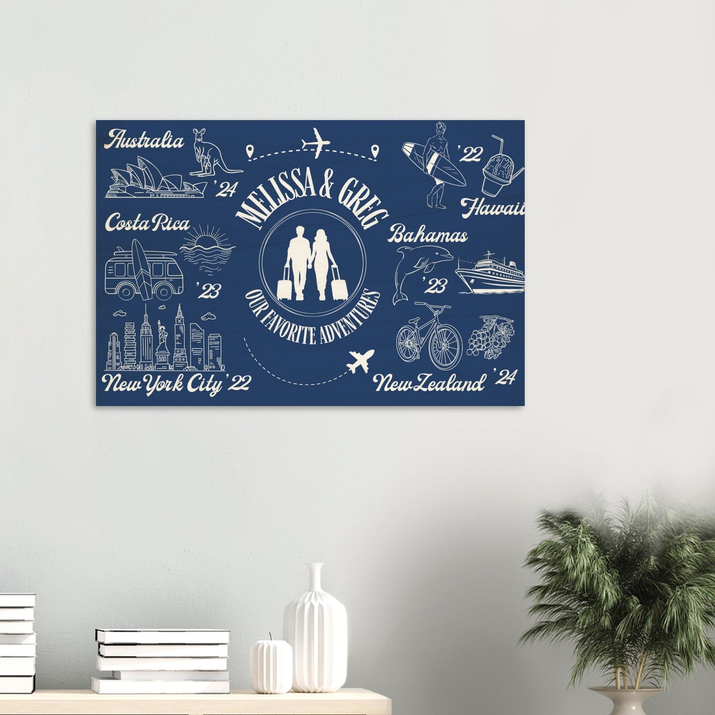 Favorite Travel Memories Wood Print - Out of Office Outfitters - Home Decor