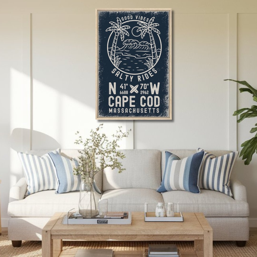 Good Vibes Salty Rides Framed Canvas - Out of Office Outfitters - Print Material