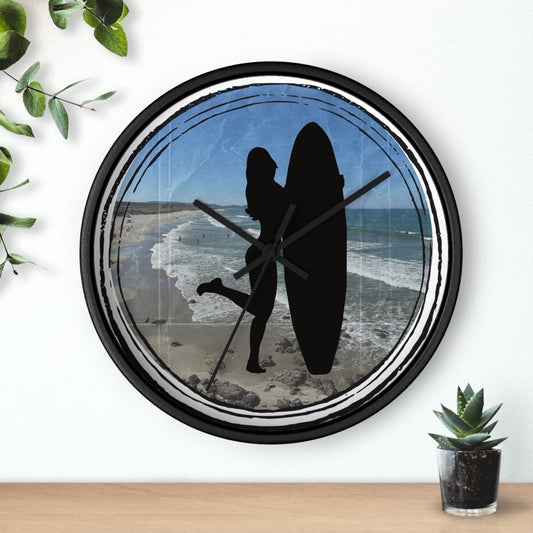 Happiness Comes in Waves | Surfer Vibes Wall Clock - Out of Office Outfitters -Home Decor