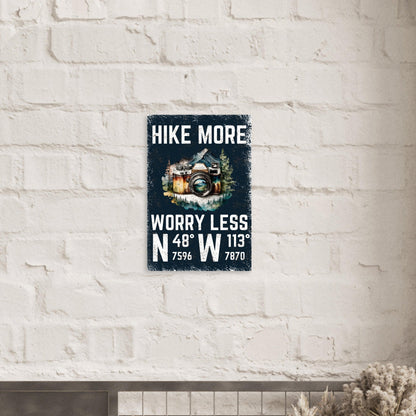 Hike More, Worry Less (Blue) Poster - Out of Office Outfitters - Print Material