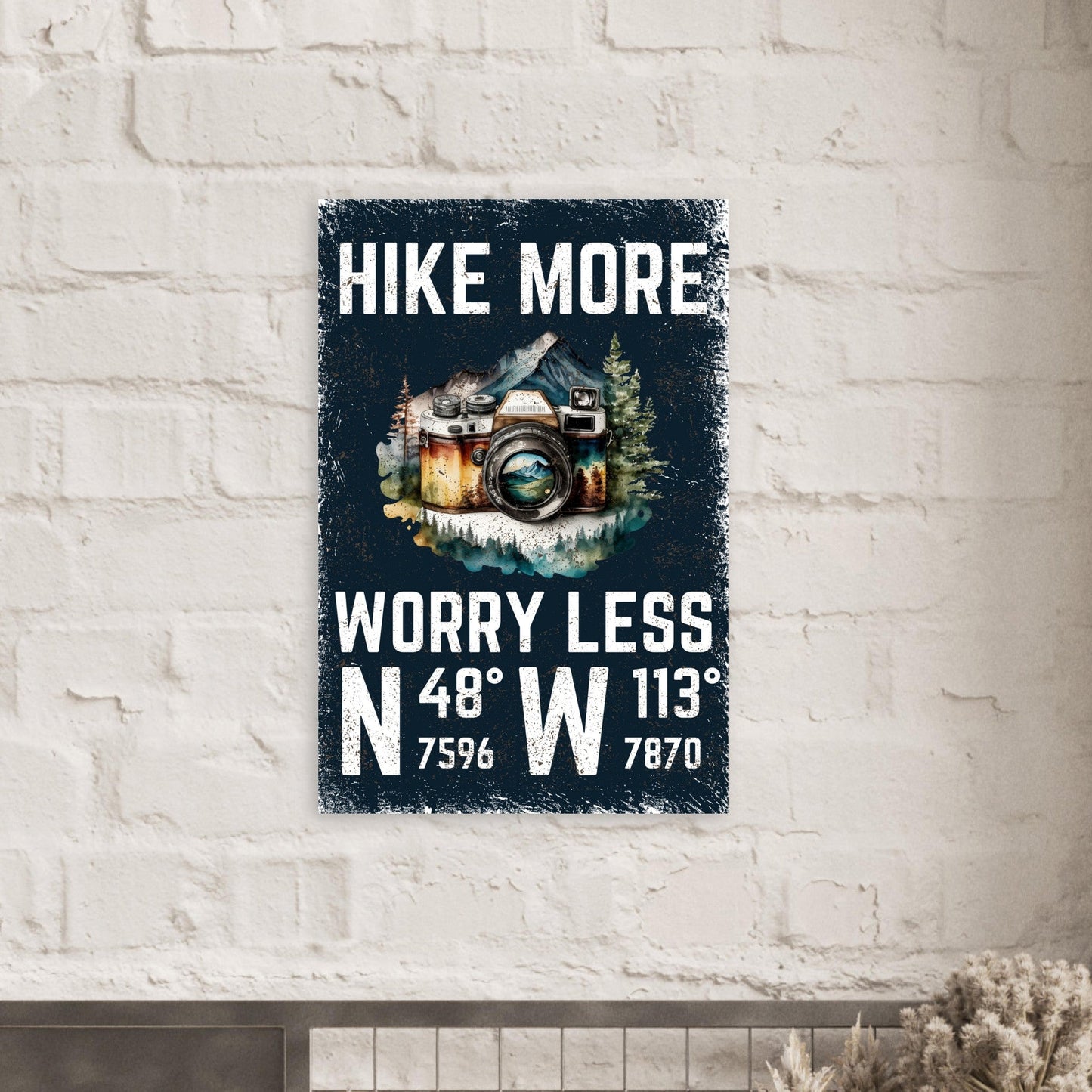 Hike More, Worry Less (Blue) Poster - Out of Office Outfitters - Print Material