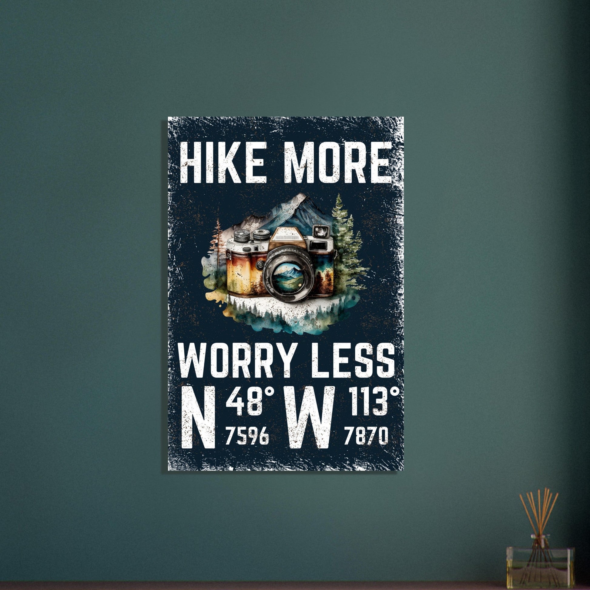 Hike More, Worry Less (Blue) Poster - Out of Office Outfitters - Print Material