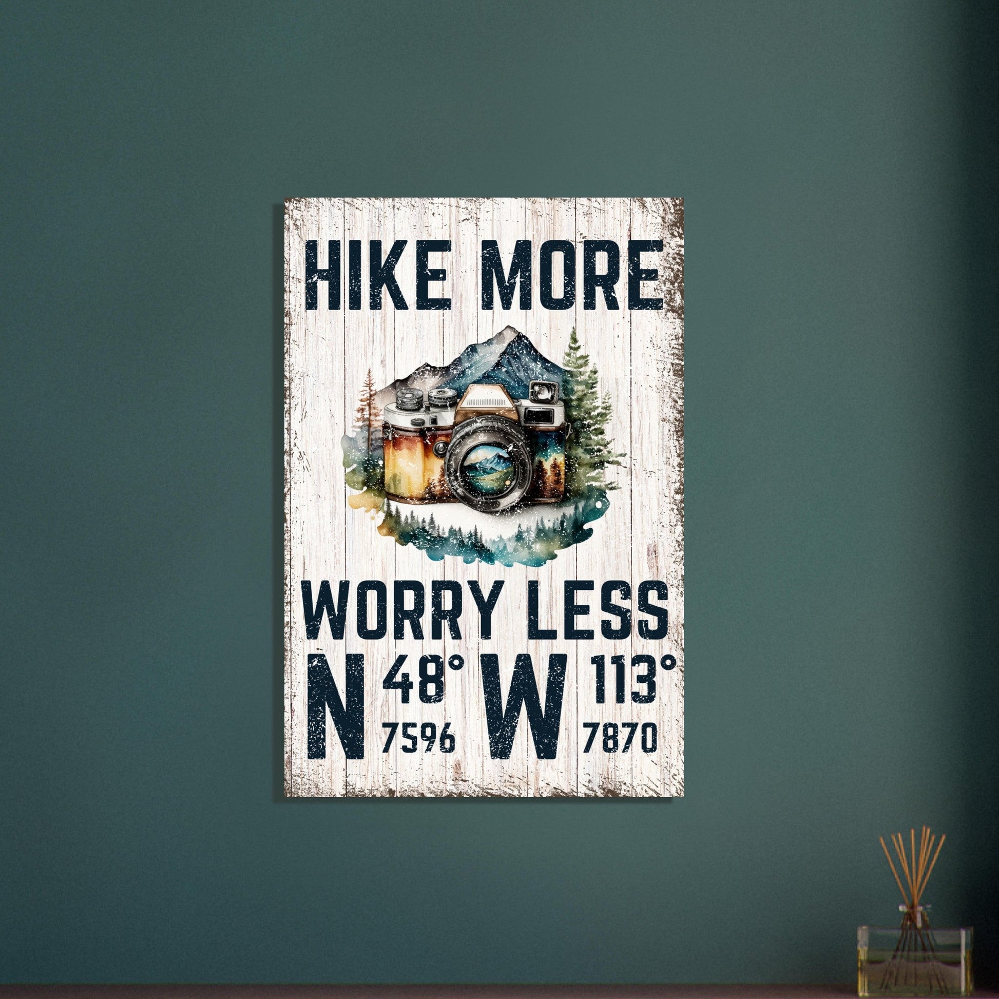 Hike More, Worry Less (Wood) Poster - Out of Office Outfitters - Print Material