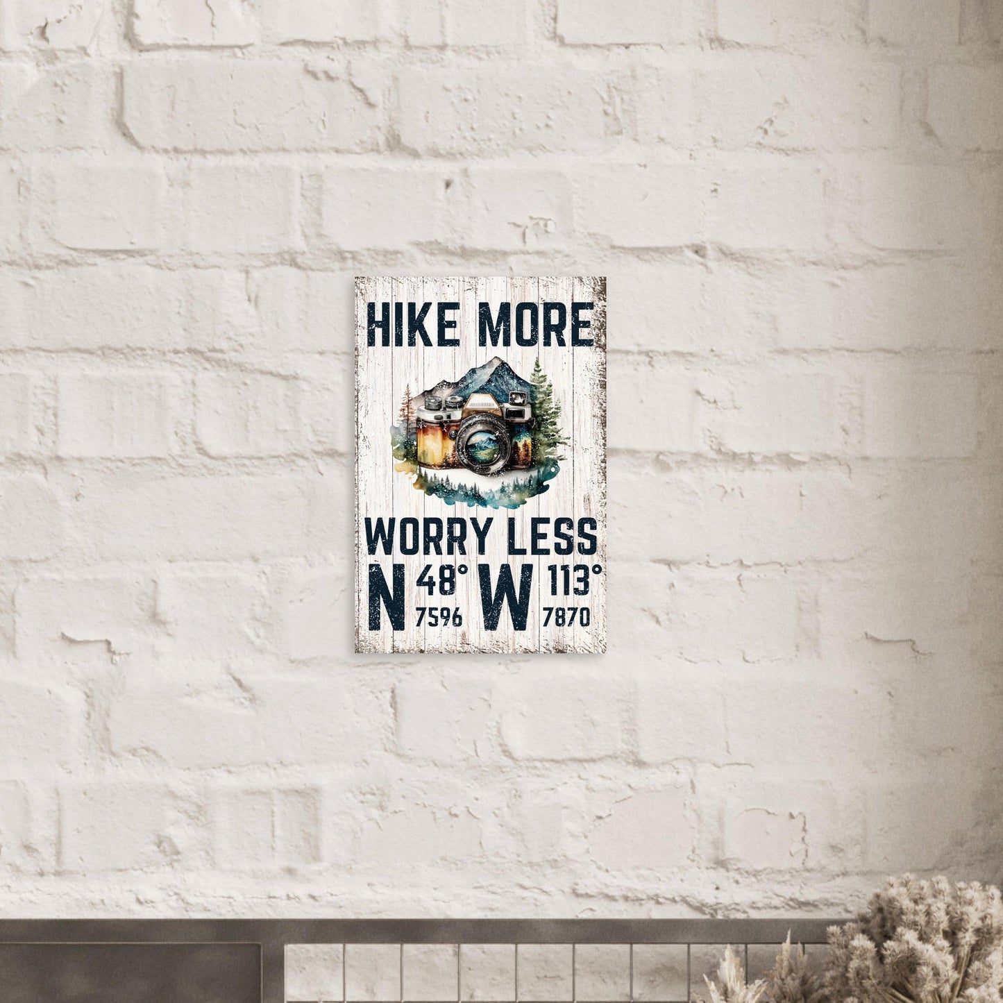 Hike More, Worry Less (Wood) Poster - Out of Office Outfitters - Print Material