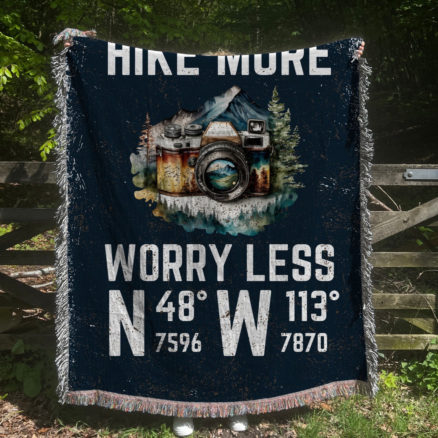 Hike More, Worry Less Woven Blanket - Out of Office Outfitters - Home Decor